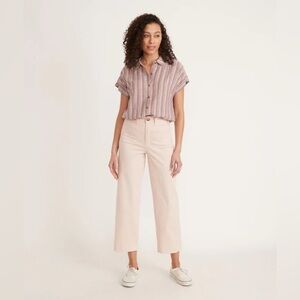 Marine Layer NEW Bridget Slim Wide Leg Crop Peach Whip Pants Cropped‎ size 4
